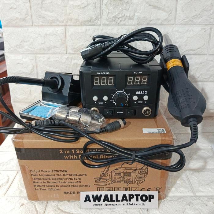 2 In 1 Solder Station Solder Uap Solder Blower Solder Teknisi Hp Laptop Digital Bagus Soldering Kit
