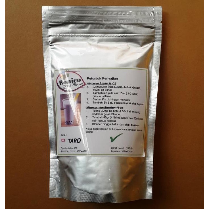 

BONICO TARO powder 250gr Bubuk minuman UBI UNGU powder Ice blend shake