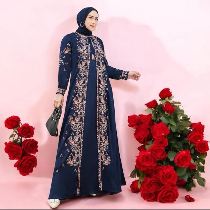 Rita Wd 255 Gamis Bordir Layer Cradenzagamis Bordir Mewah Cantik Dan Elegant