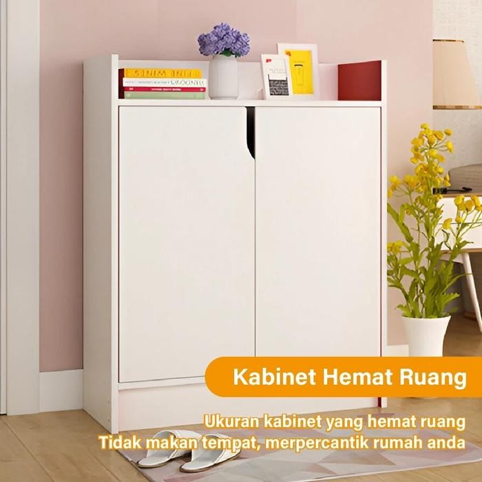 Laris Unik Shop - Lemari Sepatu Minimalis Rak Sepatu Kayu Rak Sepatu XJ-5-1