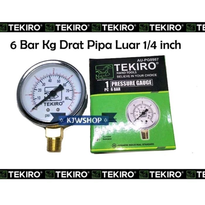 Manometer 6 Bar Pressure Gauge 6Bar Pressure Gauge 6Kg Merk Tekiro Presure Gauge Pengukur Tekanan