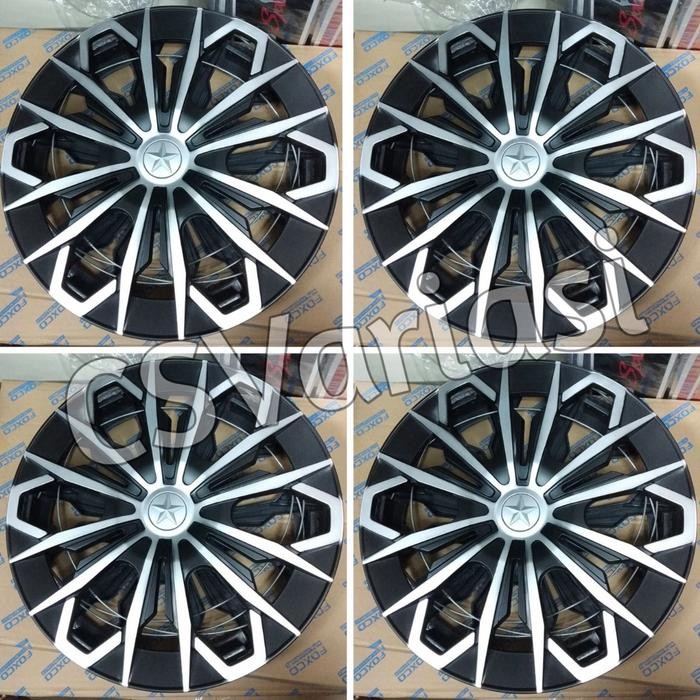 Dop Velg Tutup Velg Mobil Universal Ring 14 Inch Hitam Chrome
