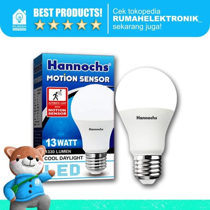 [Expert] Lampu LED Bulb Hannoch Motion Sensor gerak 5, 9, 13 w