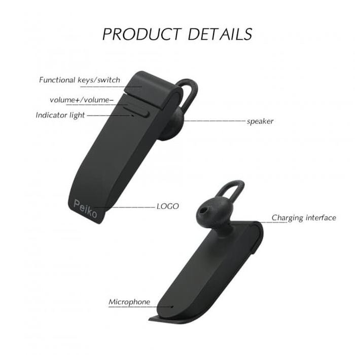 3124 Peiko Smart Intelligent Real-Time Bluetooth Earphone Translator