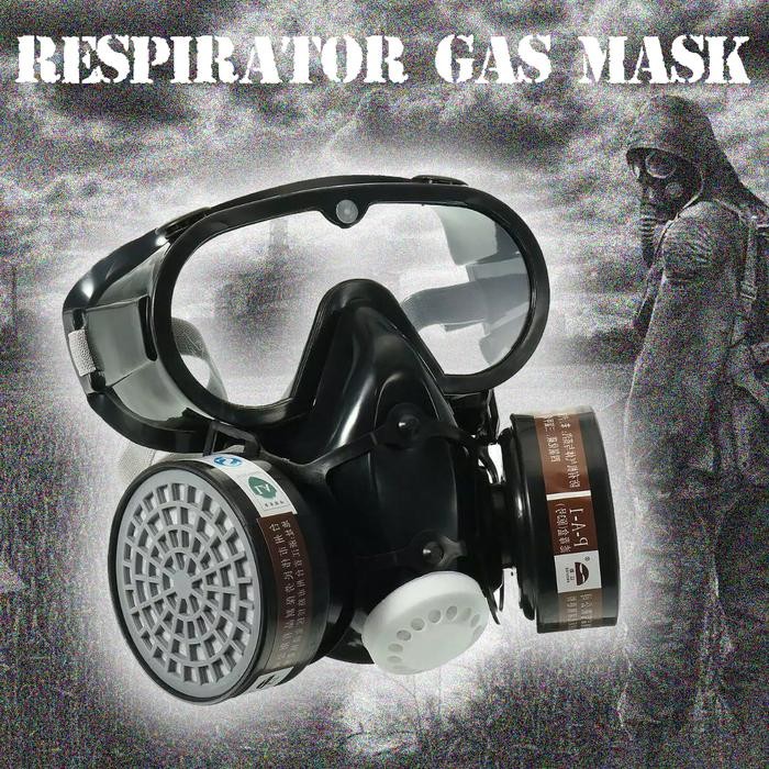 Masker Gas Dengan Filter - Gas Mask - Sprying Mask - Respirator Gas Mask - Safety Mask - Keamanan