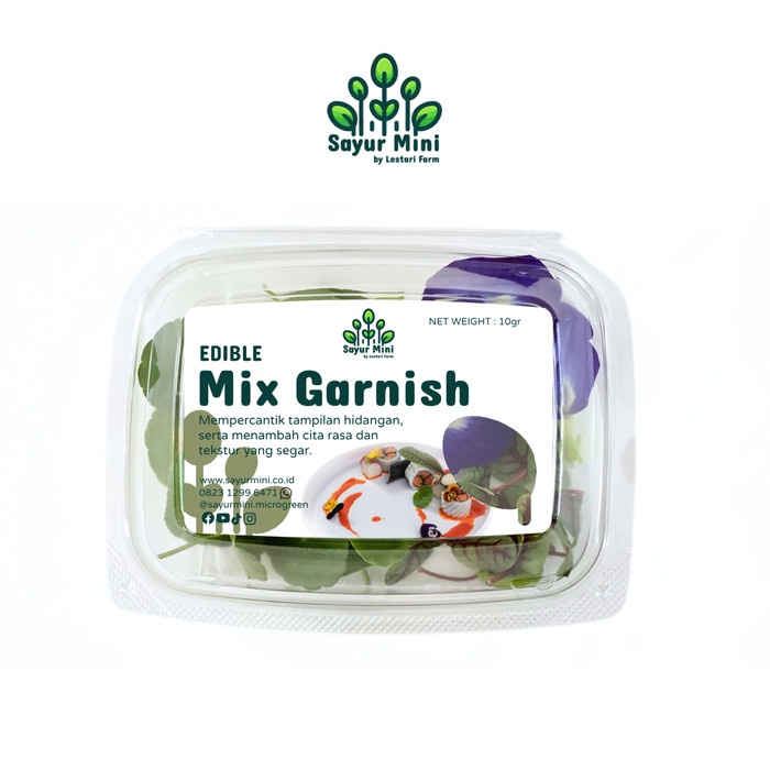 

Garnish Mix 10gr - Paket Garnish - Centella - Red Sorrel - Bunga Telang - Garnish Fresh