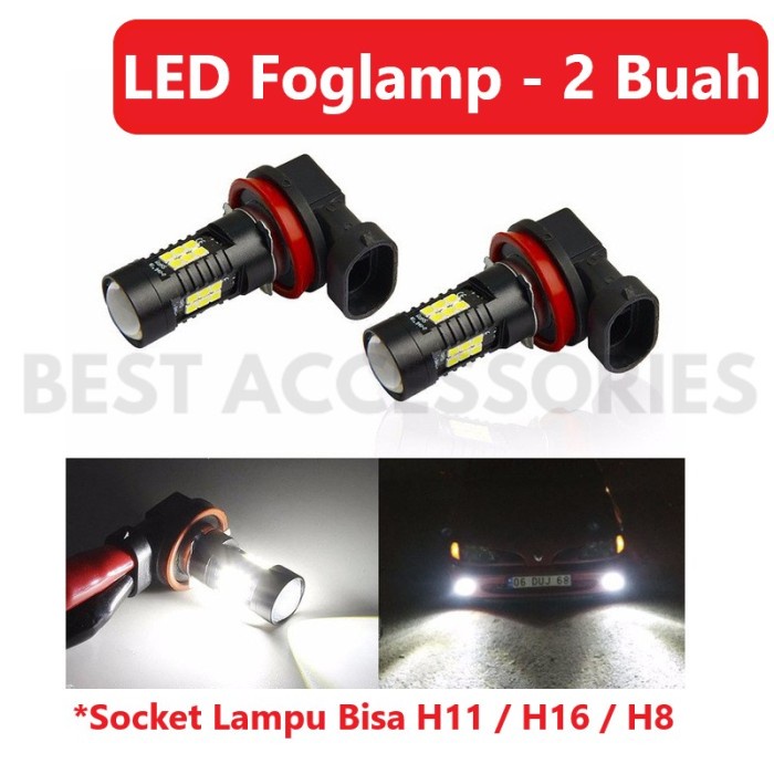 NEW LAMPU LED BLACK FOGLAMP H11 H8 15W 6000K 15SMD 648 ORIGINAL QUALITY