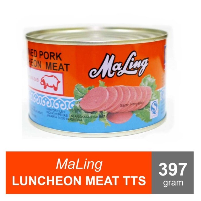 

MALING TTS PORK LUNCHECON MEAT 397GR DAGING BABI KALENG IMPORT KODE 1396