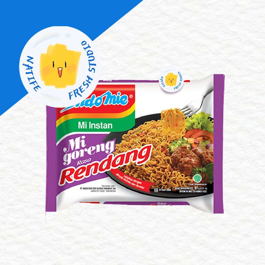 

INDOMIE Mie Goreng Rasa Rendang | Indomi Mi GORENG Beef Herbs Fried Noodle