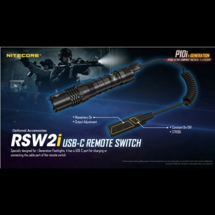 TERBARU USB-C Remote Switch Nitecore RSW2i for Senter Nitecore Series i