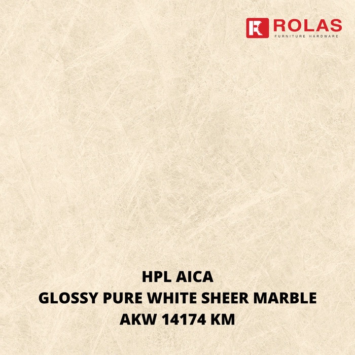 HPL AICA GLOSSY PURE WHITE SHEER MARBLE AKW 14174 KM