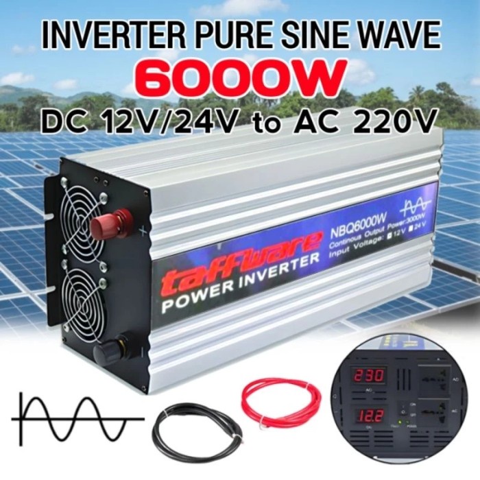 PROMO Inverter 6000 watt Pure Sine Wave DC 12V to AC 220V TAFFWARE