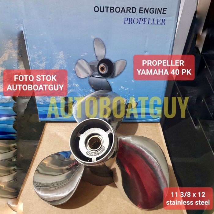 TERLARIS Propeller Yamaha 40 PK Stainless / Baling / Kipas Mesin Tempel