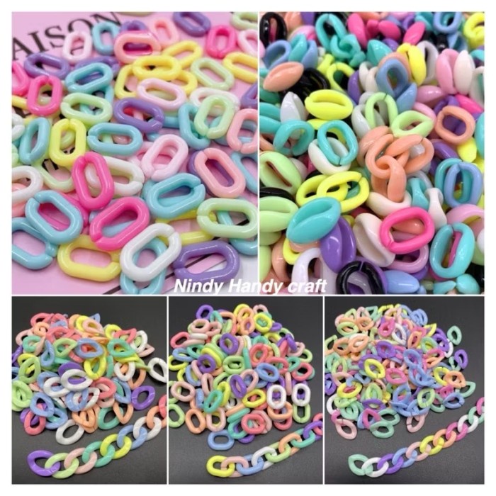 225-450 gram Aneka manik rantai akrilik - chain akrilik - manik rantai akrilik plastik
