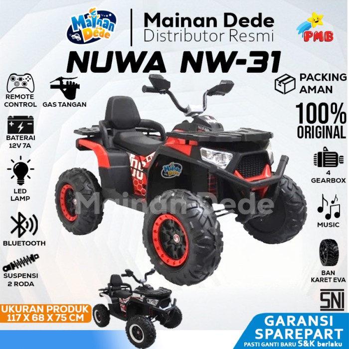 Mainan Motor Atv Aki Anak Pmb Nuwa Nw31 Nw-31 Nw 31 Motor Atv 4Wd Ban