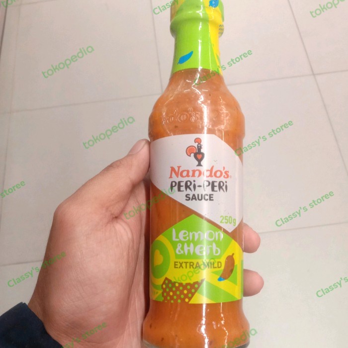

terbaru !!! nandos peri peri sauce lemon herb 250 gr ready