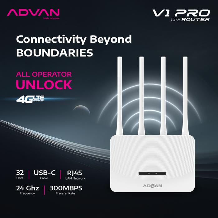 ADVAN CPE V1 PRO MODEM + WIFI + ROUTER 4G LTE UNLOCK OPERATOR FREE SIM CARD
