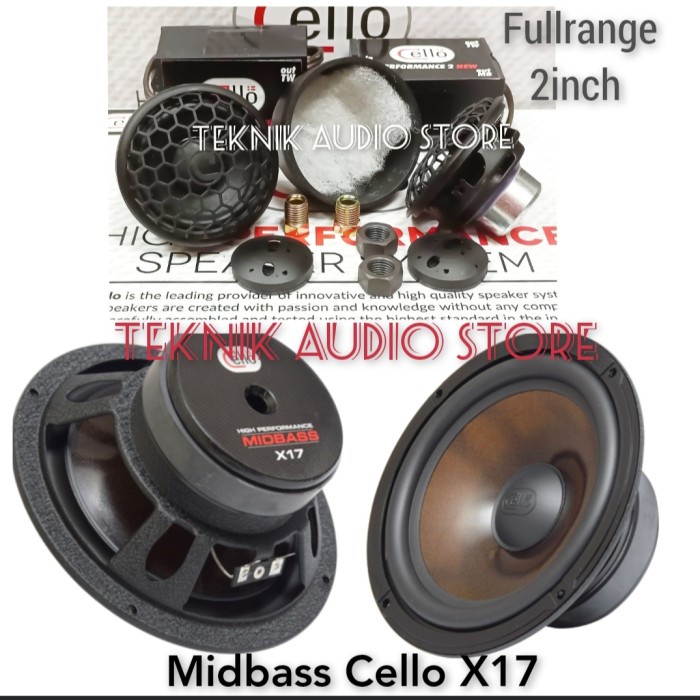 Speaker 2way Cello Midbass X17-fullrange 2inch-Crossover 2way