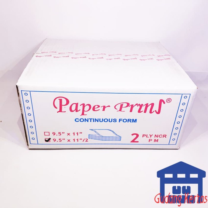 

CONTINUOUS FORM 91/2 X 11/2 2PLY PAPERPRYNS (BAGI 2)