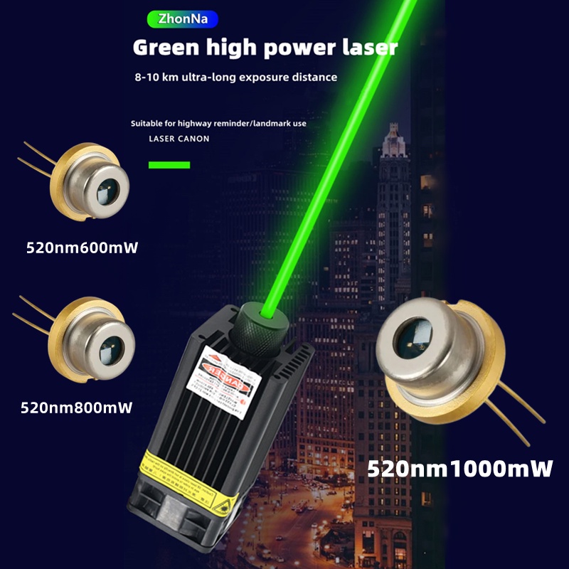 TALEX 520nm 1000mw Green Laser Diode ModulePackage TO9 ​​DIY Heat Sink Aluminum Heating Dissipation 