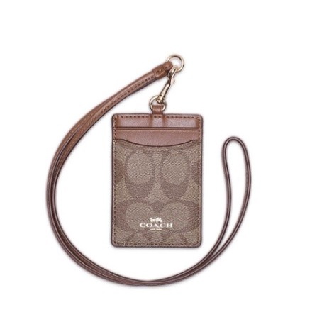 

Coachh CH Signature ID Holder Card Lanyard Original - Brown Saddle rb
