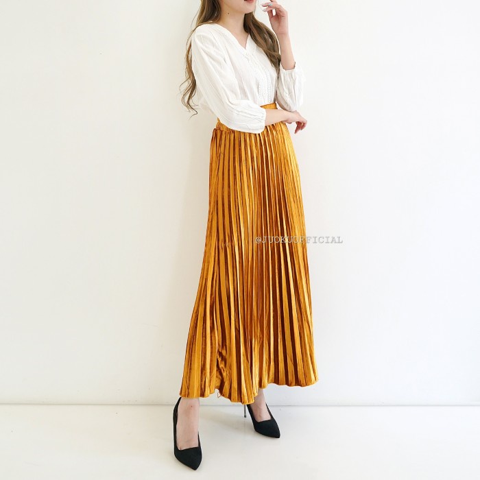 Rok Plisket Bludru / Rok Bludru Premium / Rok Velvet Bludru