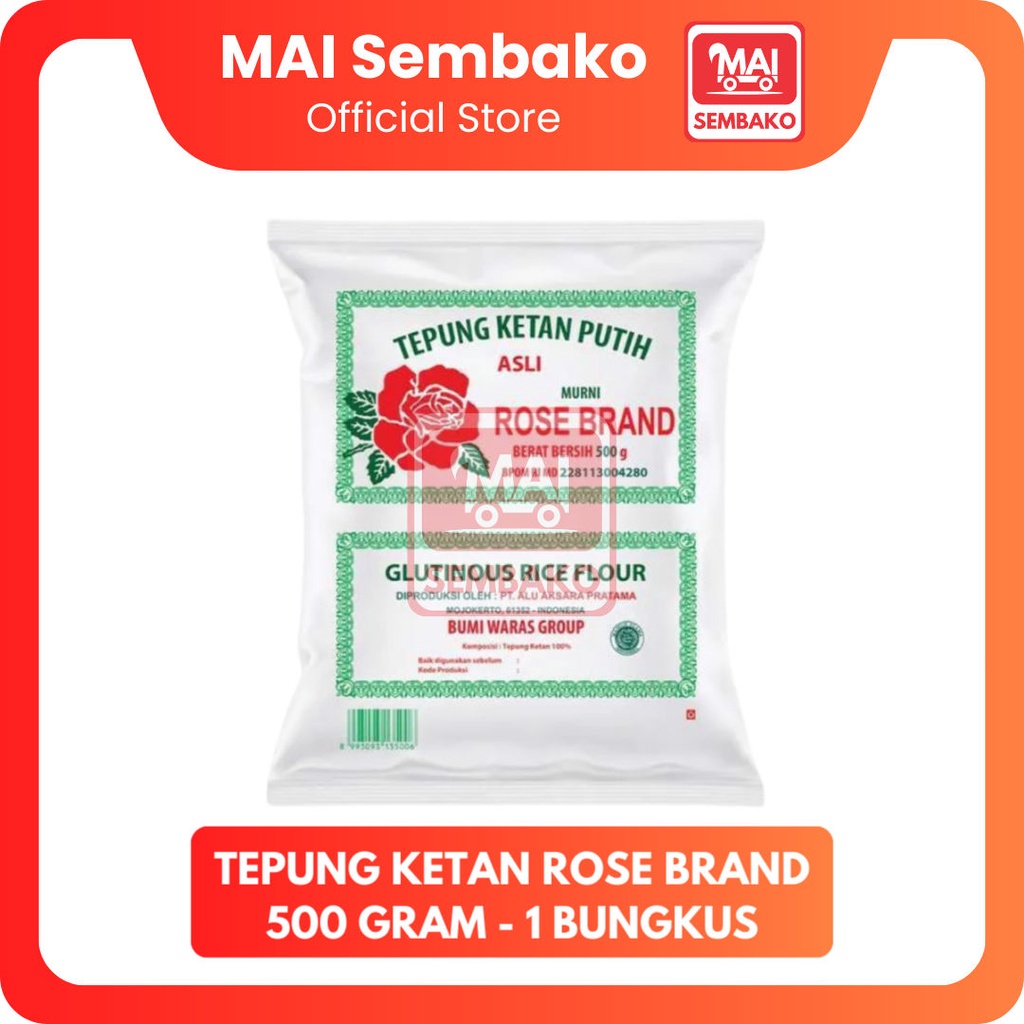 

Tepung Ketan Rose Brand 500 gram - Tepung Ketan Putih Glutinous Rice Flour 500gr - 1 Bungkus