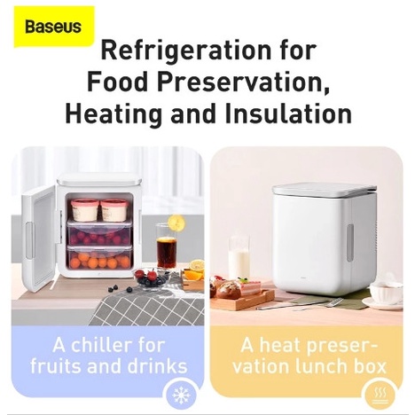 Baseus 6L Igloo Mini Kulkas Pendingin Minuman Dan Penghangat Makanan