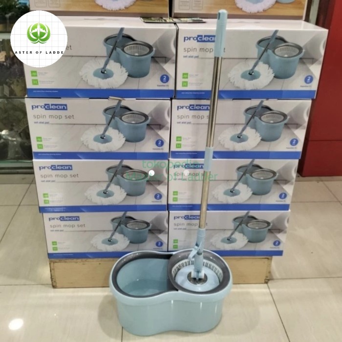 Pro Clean - Set Alat Pel Putar / Proclean 3 In 1 Bucket Mop Spin