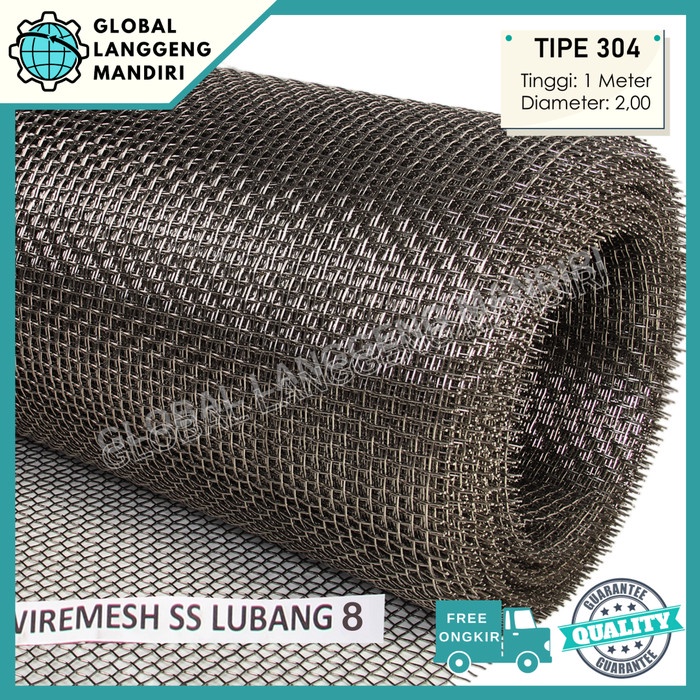 TERBARU WIRE MESH LUBANG 8 (304) 1MX1M/ WIREMESH CACING 8MM JAPAN QUALITY