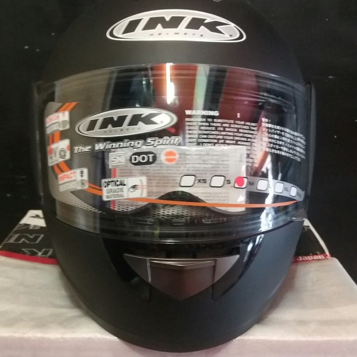 Helm Full Face Ink Cl Max Solid Black Doff
