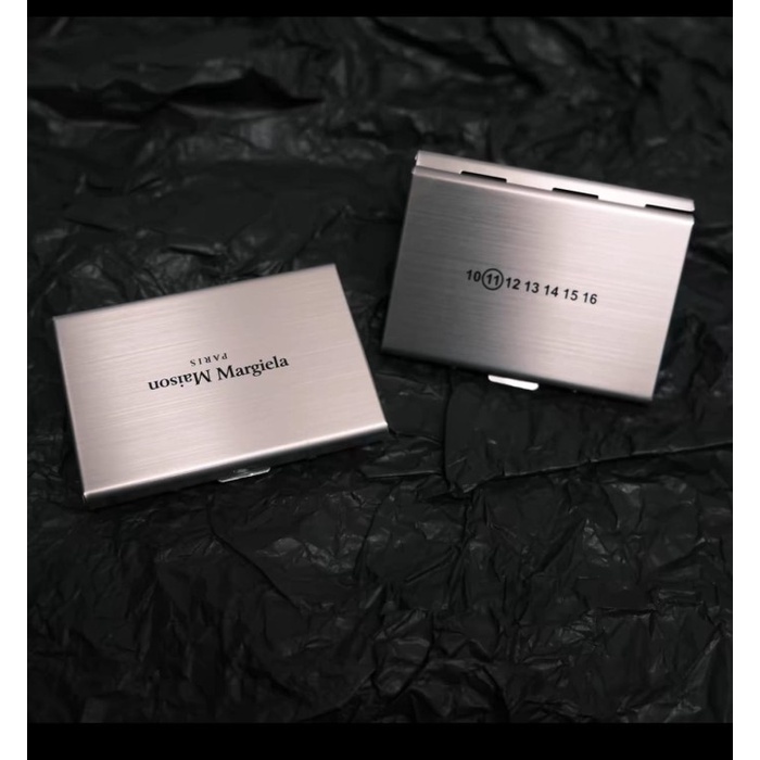

Maison Margiela 11 Logo Business Card Holder Palladium Brushed Kode 446