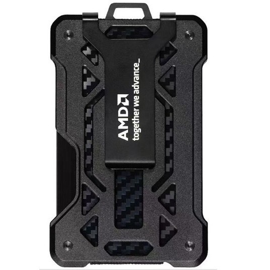 

AMD Metal Card Wallet Clip Holder 15 Slot - Dompet Kartu Name Tag Lanyard Black Aluminium Kode 915