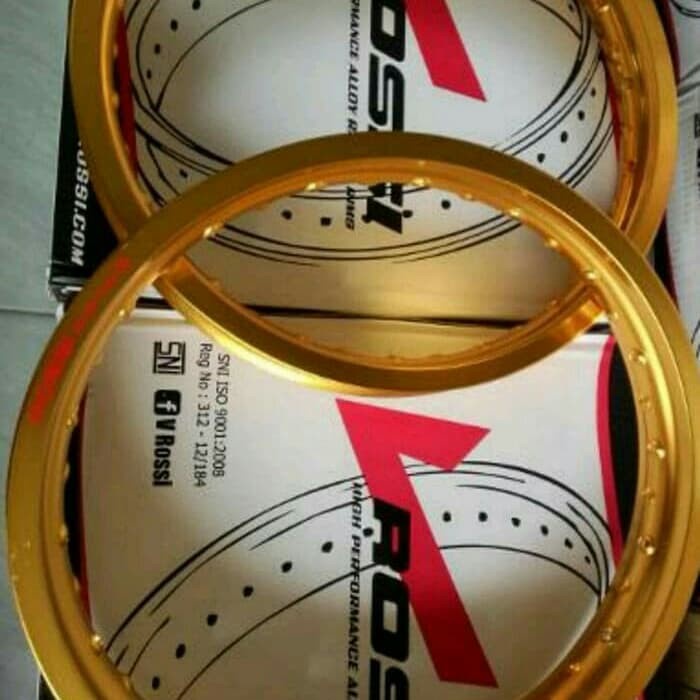 Paketan Velg Jari-Jari V -Rossi Wm Ukuran 185 Dan 215 Ring 17 Gold