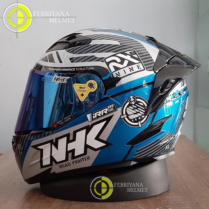Helm Nhk Rx9 Racer X Blue Silver Paket Ganteng