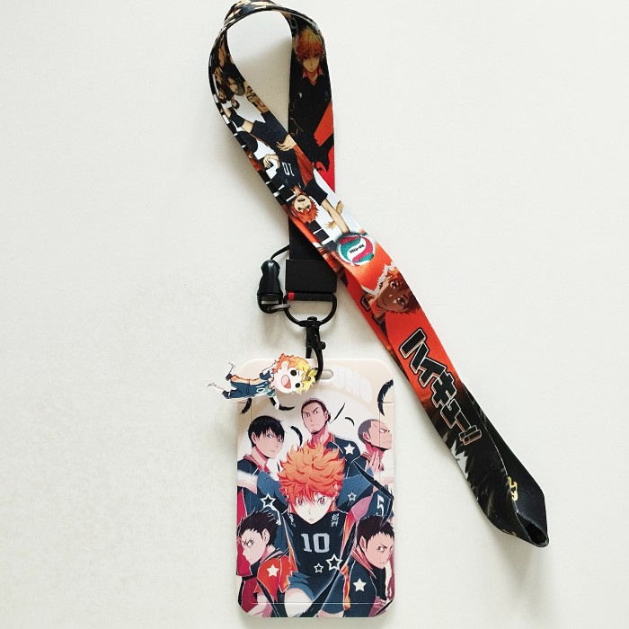 

Haikyuu Anime ID Card Holder Lanyard 1 Hinata Kageyama Name Tag Kode 98
