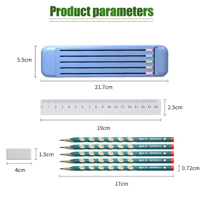 

TERBARU 8 In 1 Set Pensil Penghapus Penggaris Lengkap 2B Pencil Case Eraser Ruler Kotak Tempat Alat