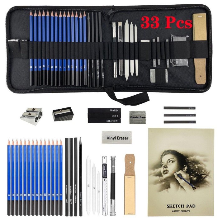 

STOK TERBATAS 33Pcs/Set Sketch Pensil Pisau Penghapus Dan Pensil Gambar Untuk Keperluan Sekolah