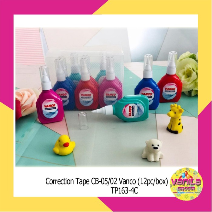 

TERPERCAYA ORIGINAL (1Box Isi 12Pcs) Tipe Ex Vanco, correction pen, tipe ex c, perlengkapan sekolah,