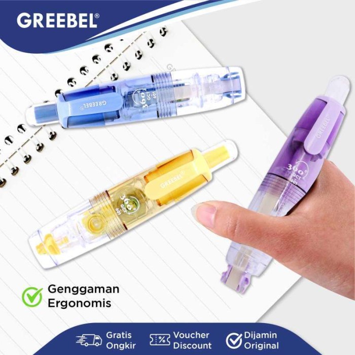 

TERPERCAYA GREEBEL CORRECTION TAPE GCT-601( 1 PCS ) / Correction tape cpt kering gk bau utk atk/anak