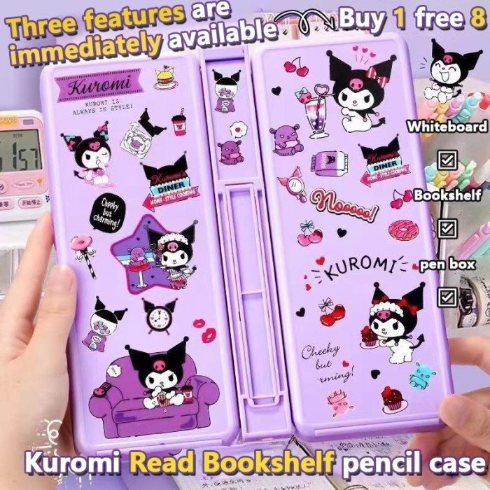 

BERGARANSI NEW Kotak Alat Tulis Multifungsi Kuromi untuk Anak Perempuan 2024 Kotak Pensil Rak Buku