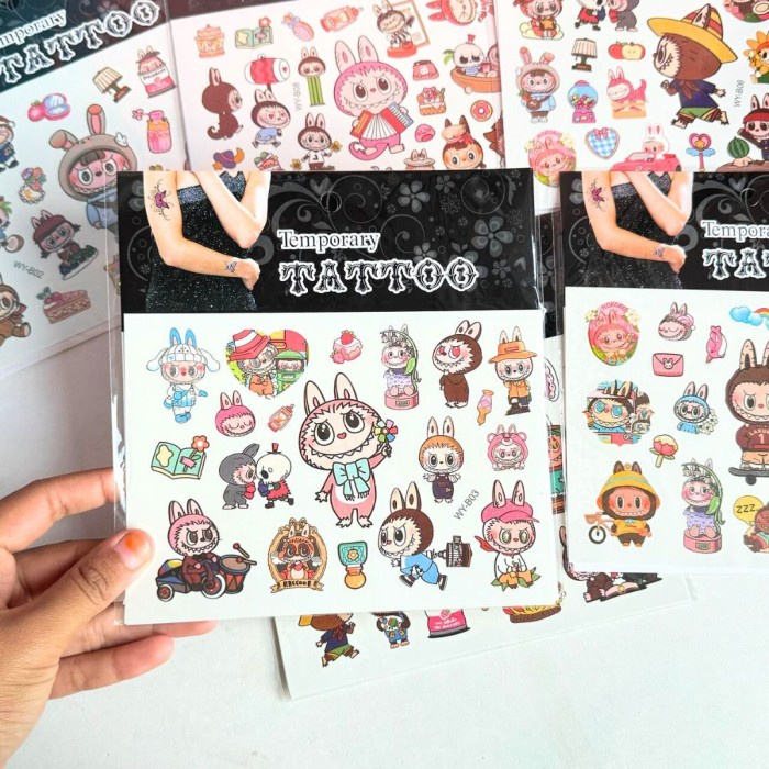 LABUBU TEMPORARY TATTOO TATO SEMENTARA KARAKTER LUCU
