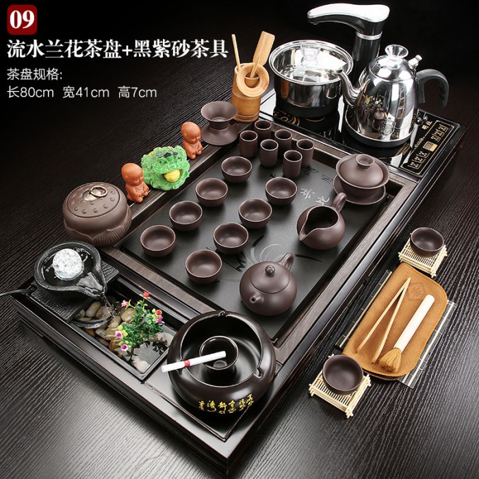 TERBARU Chinese Tea Pot Set Kungfu Tea Set Tray Teapot Ceremony Komplit PROMO