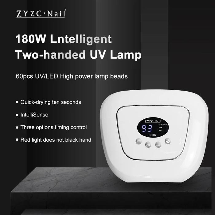 ZYZC L-INTELLIGENT 180W 60 LEDS LAMP TWO HANDED UV LAMP PENGERING KUTEK GEL NAIL UV DRYER Art