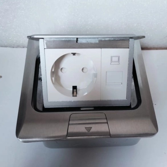 TERLARIS Stop kontak lantai STOP KONTAK + DATA D25474 SILVER - BROCO