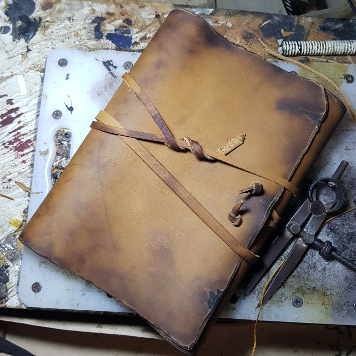 Cover Buku Kulit Sapi Asli Binder Book A5 Vintage Jurnal Agenda Keren