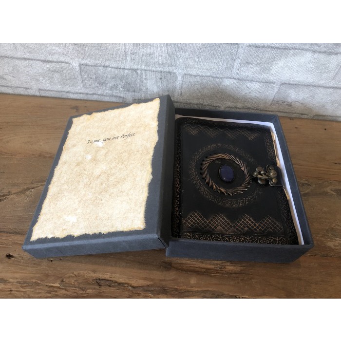 

Buku Vintage/Buku Kulit/Leather Journal/Stone Blue With Clip In Box