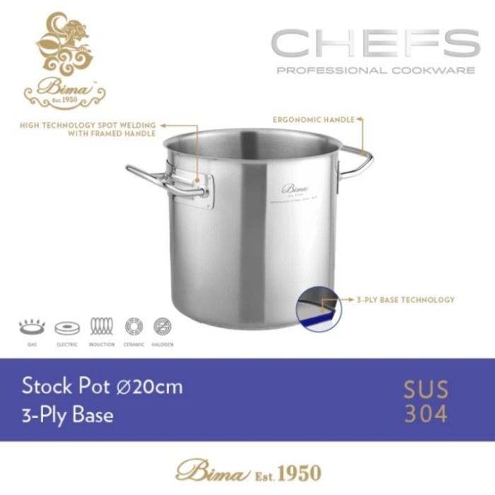 STOCK POT + TUTUP BIMA S STAINLESS SUS304