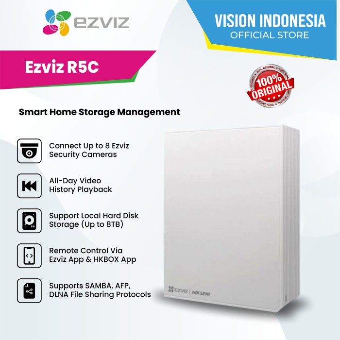 Ezviz R5C 8Channel Nas Home Storage Management Up To 8Tb Garansi Resmi