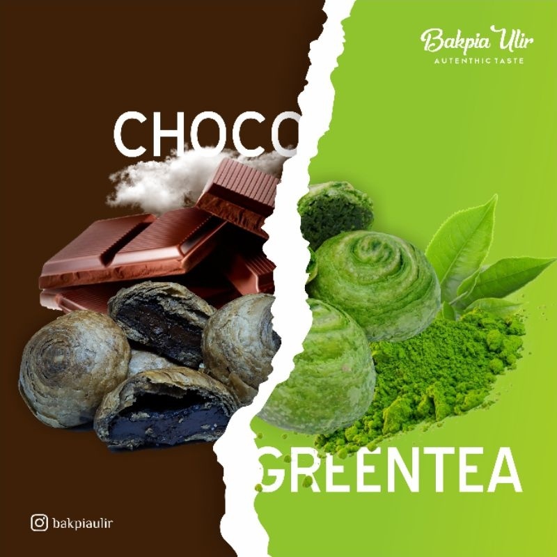 

BAKPIA ULIR BAKPIA KERING OLEH OLEH SURABAYA MIX COKLAT GREENTEA ISI 10/BOX
